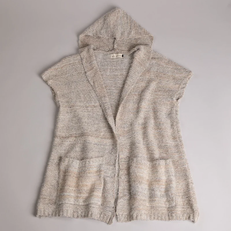 Soft Knit Short Sleeve Hooded Cardigan