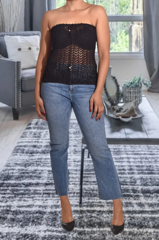 Black Crochet Top