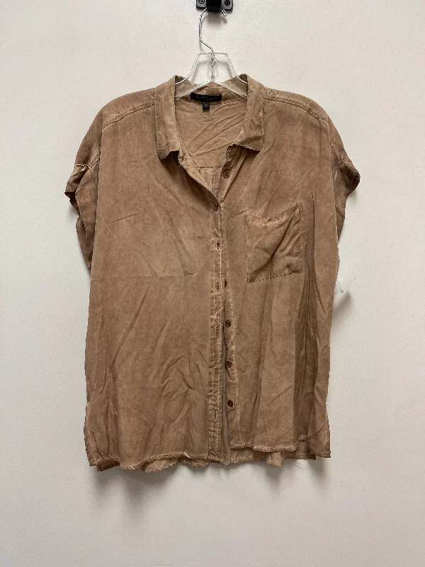 Blouse Short Sleeve By Velvet Heart In Brown, Size: M