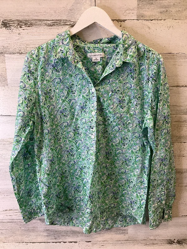 Green Top Long Sleeve Liz Claiborne, Size M