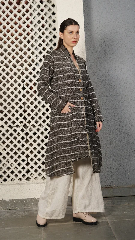 Jubilee Linen Blend Jacket in Onyx