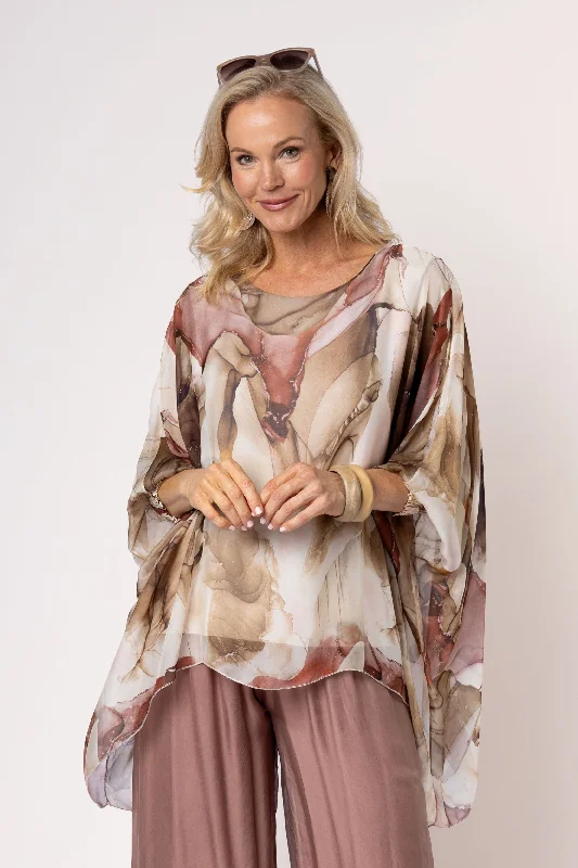 Lonnie Silk Top in Desert