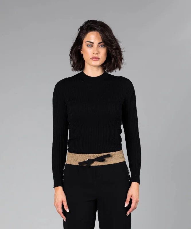 Women's Rib Knit Wool Sweater