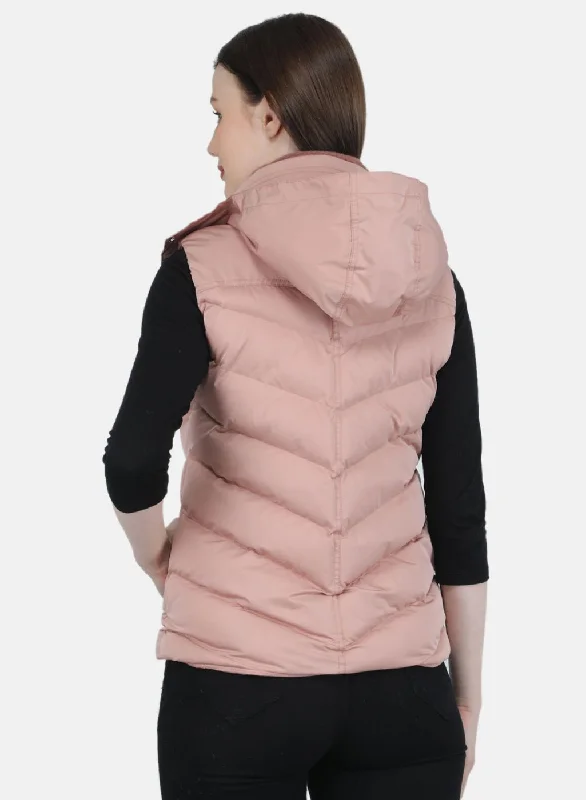 Women Pink Solid Jacket