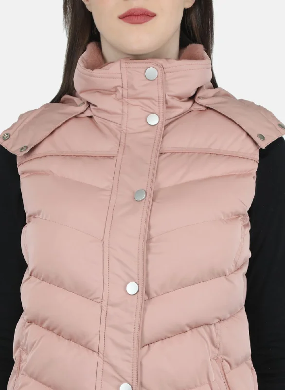 Women Pink Solid Jacket