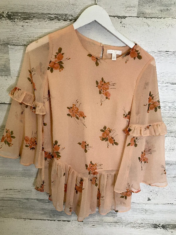 Peach Blouse Long Sleeve Lc Lauren Conrad, Size Xs