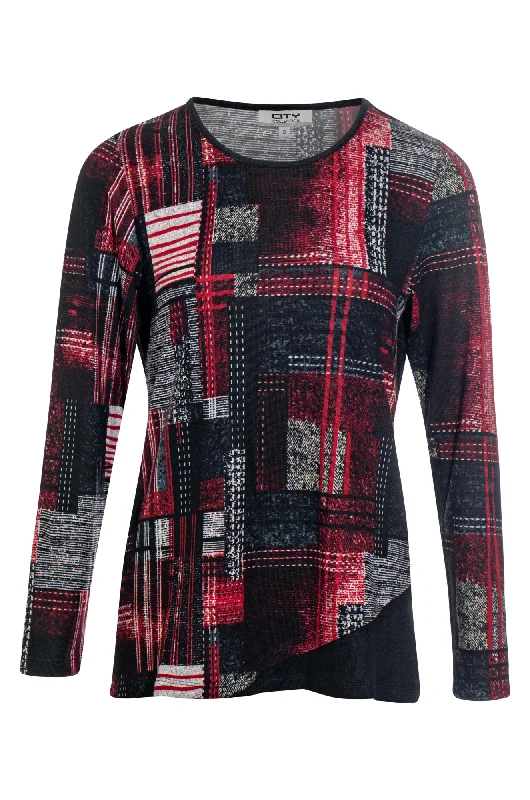 Printed Warm Touch Top | Red Black Block | 7904ZZ