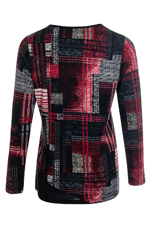 Printed Warm Touch Top | Red Black Block | 7904ZZ