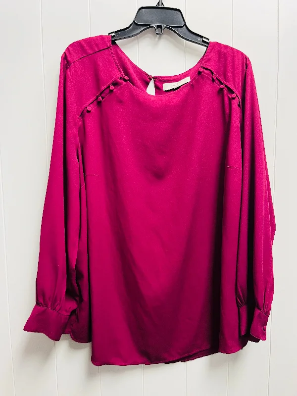 Purple Top Long Sleeve Loft, Size 22