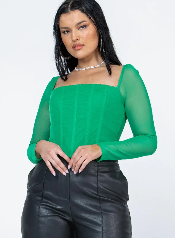 Beverly Long Sleeve Top Green