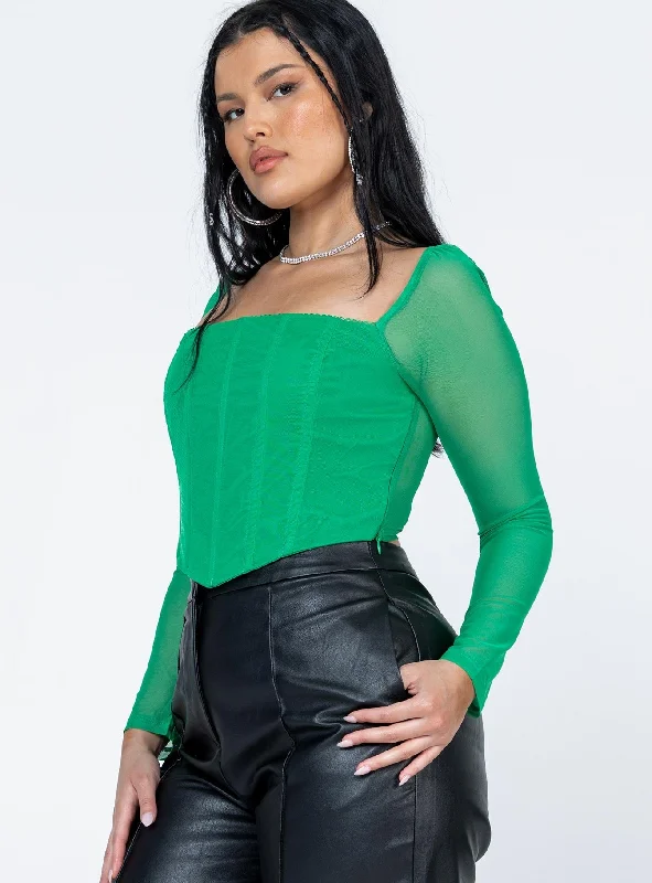 Beverly Long Sleeve Top Green