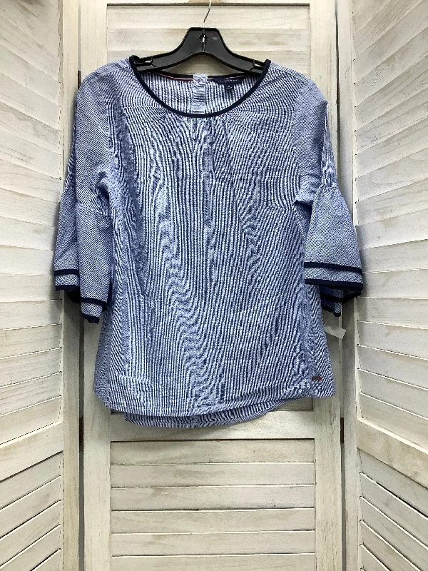 Top 3/4 Sleeve By Tommy Hilfiger In Blue, Size: M