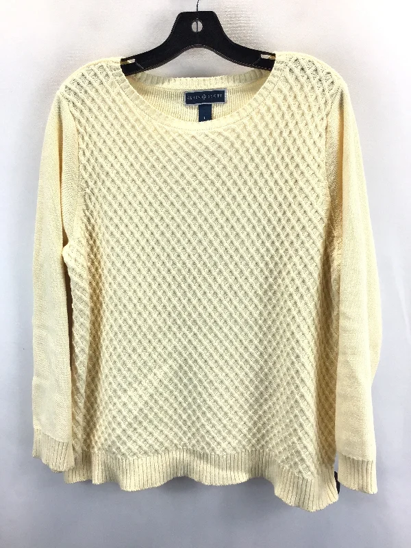 Top Long Sleeve Basic By Karen Scott In Yellow, Size: L