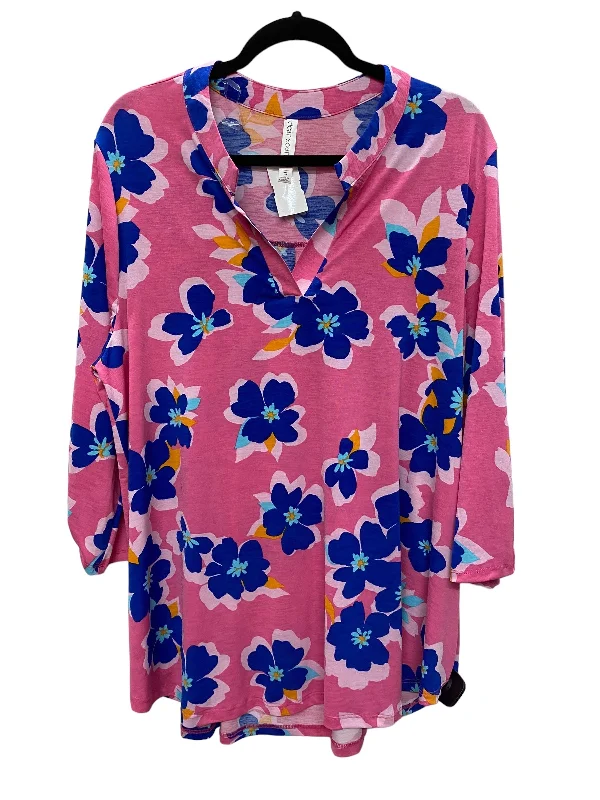 Top Long Sleeve By Clothes Mentor In Pink, Size: 2x