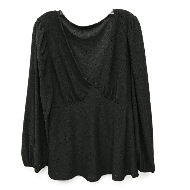 Top Long Sleeve By Shein In Black, Size: 3x