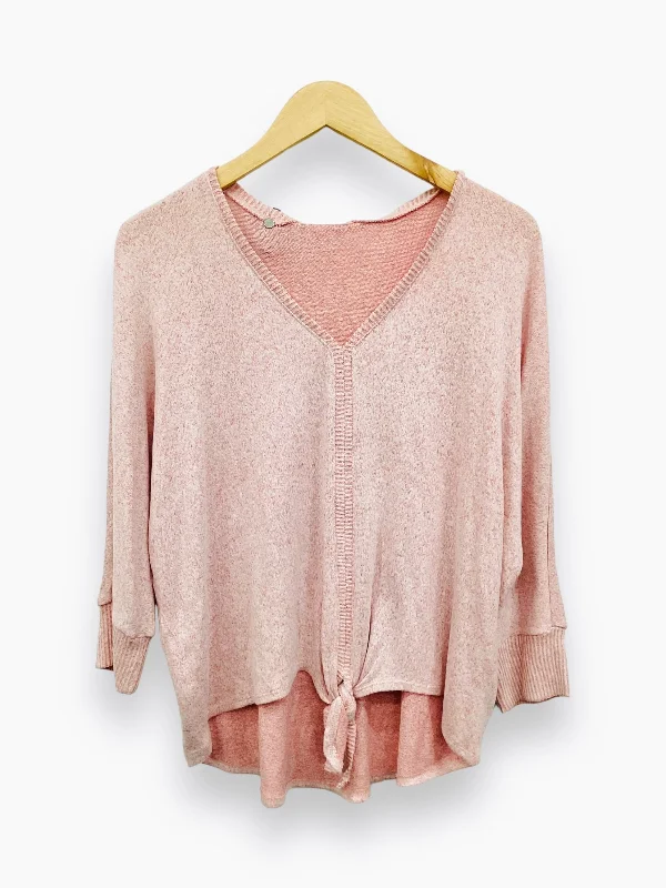 Top Long Sleeve By Style And Company In Pink, Size: Xl