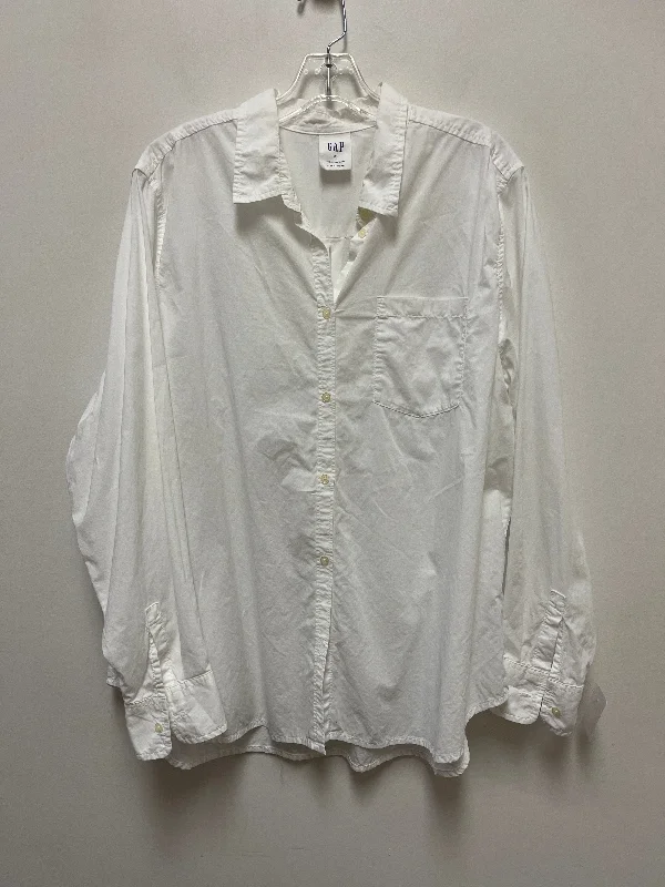 White Blouse Long Sleeve Gap, Size 2x