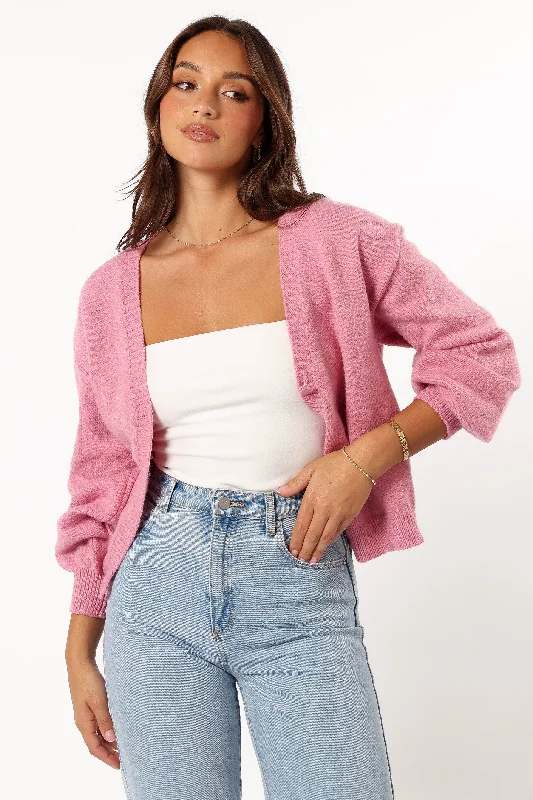 Xadie Bell Sleeve Cardigan - Pink