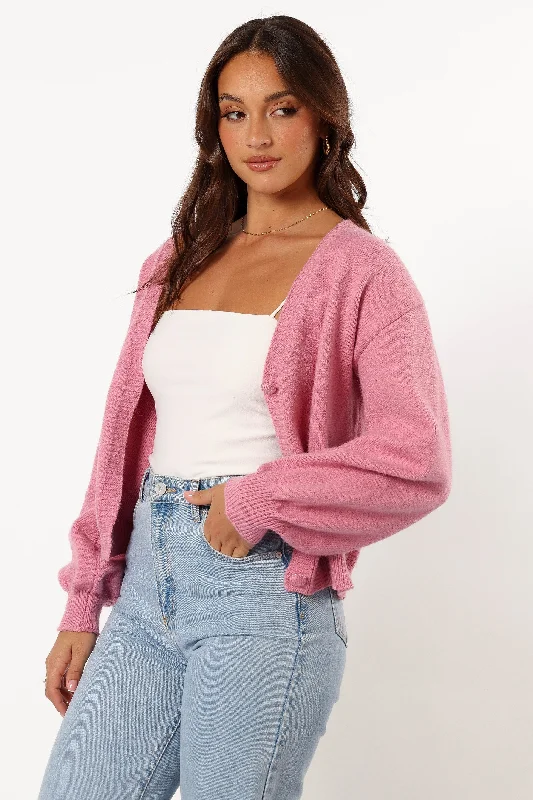 Xadie Bell Sleeve Cardigan - Pink