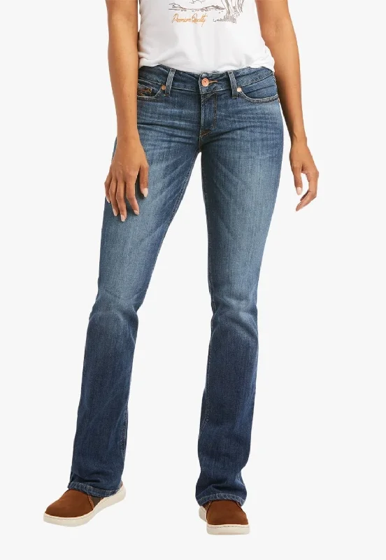 Aiat Womens REAL Mid Rise Straight Leg Jean