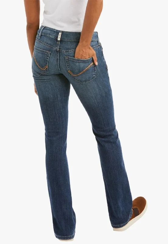 Aiat Womens REAL Mid Rise Straight Leg Jean