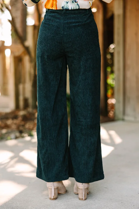 All Over It Hunter Green Corduroy Pants