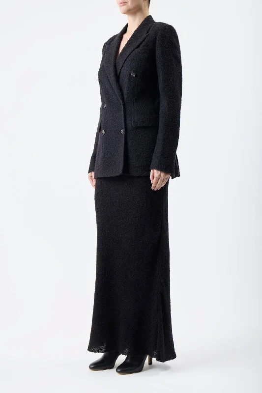 Amergin Jacket in Black Silk Cashgora Boucle Gauze