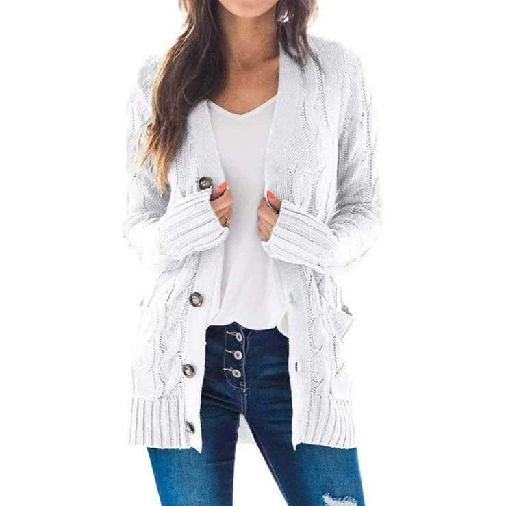 Comfortable Graceful Women's Large Knitted Mid-length Cardigans