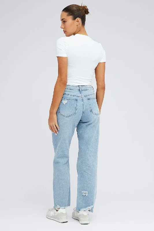 Denim Boyfriend Jeans Mid Rise