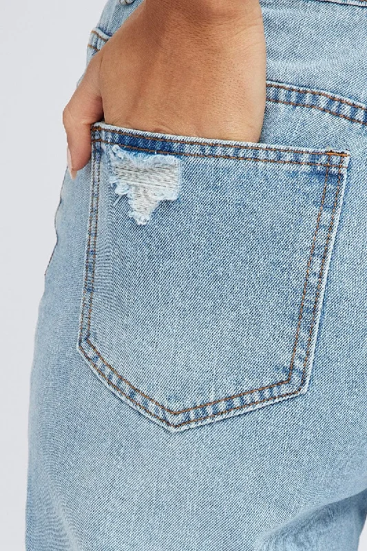 Denim Boyfriend Jeans Mid Rise