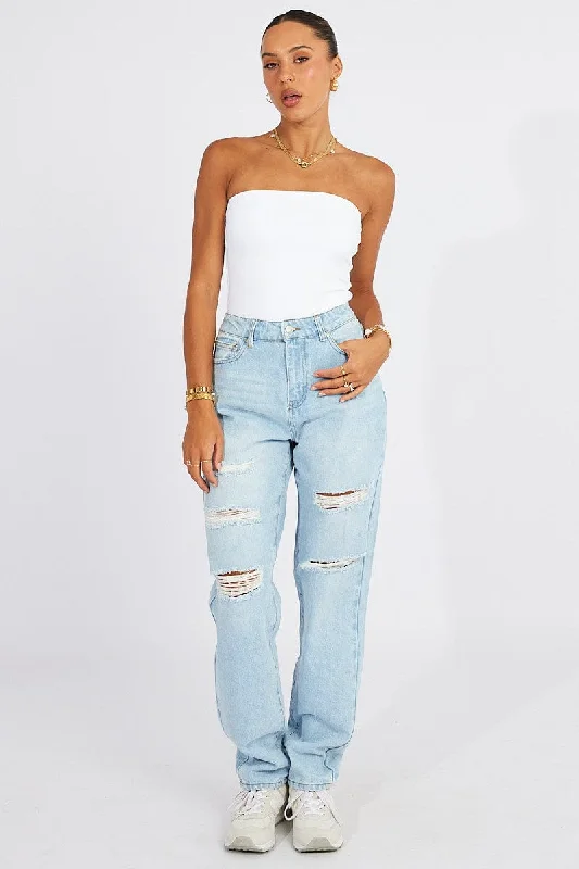 Denim High Rise Jean Ripped