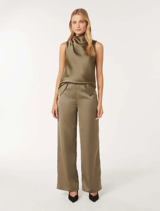 Emila Satin Wide Leg Pants