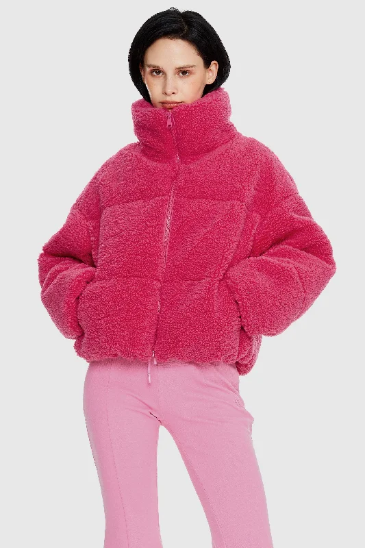 Puff-O Earthugger Fuzzy Fleece Cropped Jacket