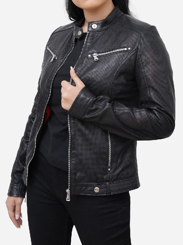 Layla Motorcycle Black Vintage Leather Jacket