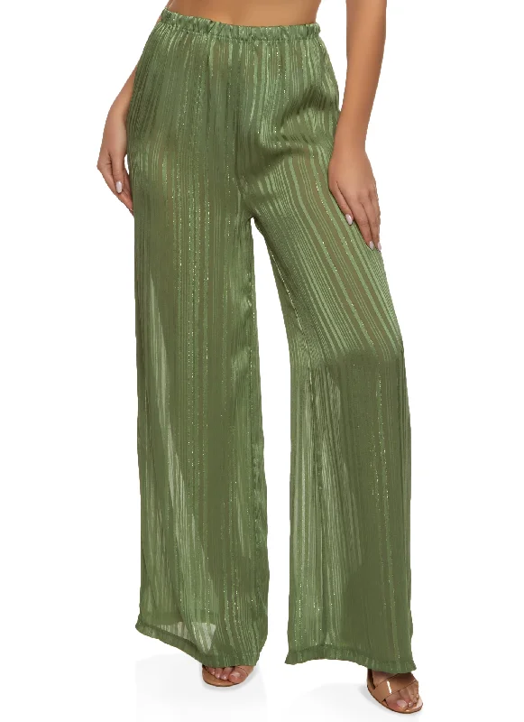 Lurex Shadow Stripe Palazzo Pants