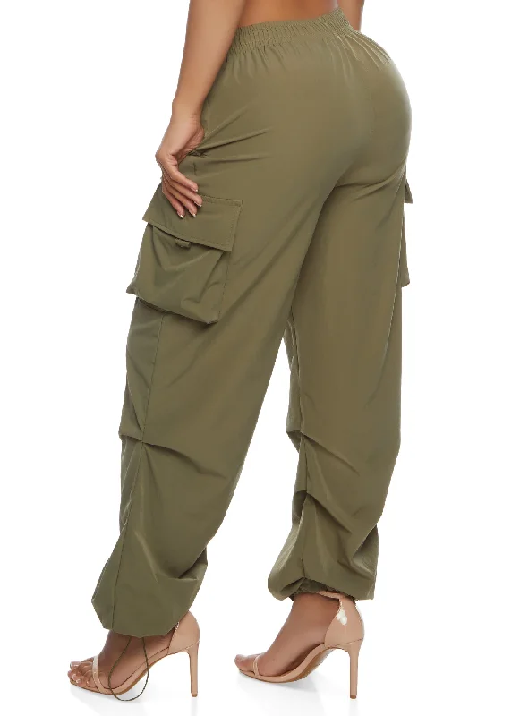 Toggle Drawstring Hem Cargo Pants