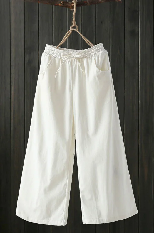 Wide-leg pants for women with loose-waisted and wide legs J074