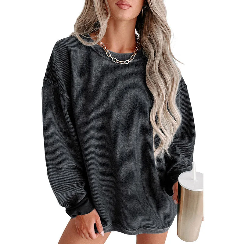 Women's Solid Color Pullover Long Loose Casual Sweaters