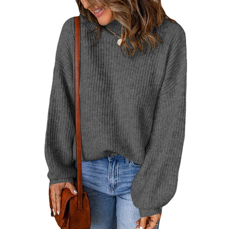 Women's Turtleneck Solid Color Loose Pullover Sweaters