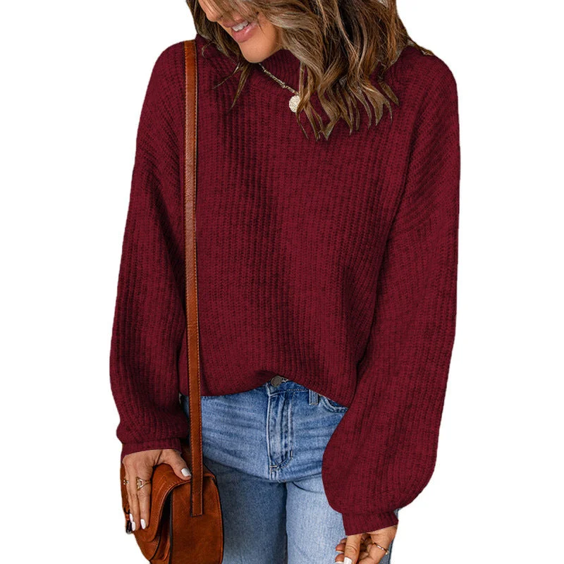 Women's Turtleneck Solid Color Loose Pullover Sweaters