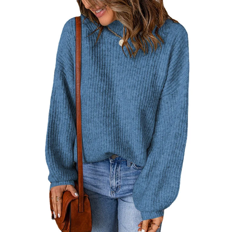 Women's Turtleneck Solid Color Loose Pullover Sweaters