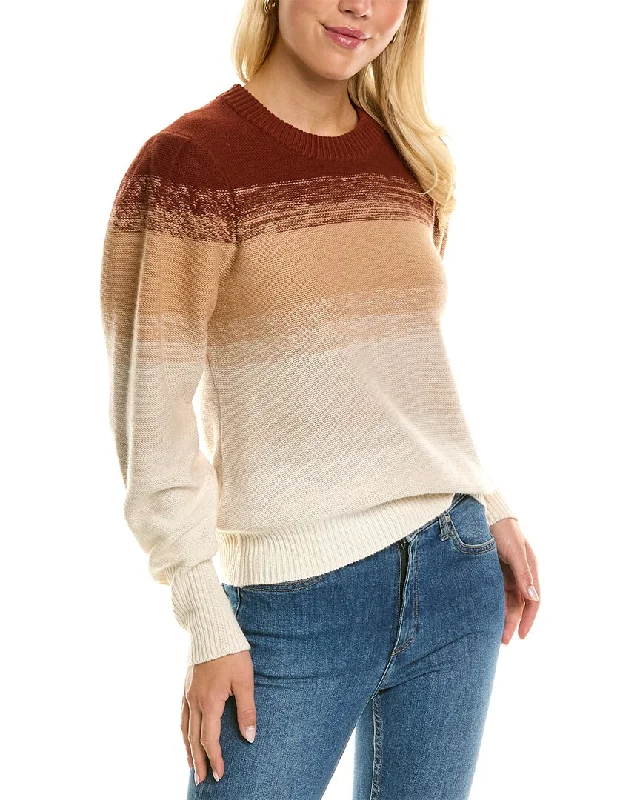 Autumn Cashmere Gradient Stripe Cashmere Sweater