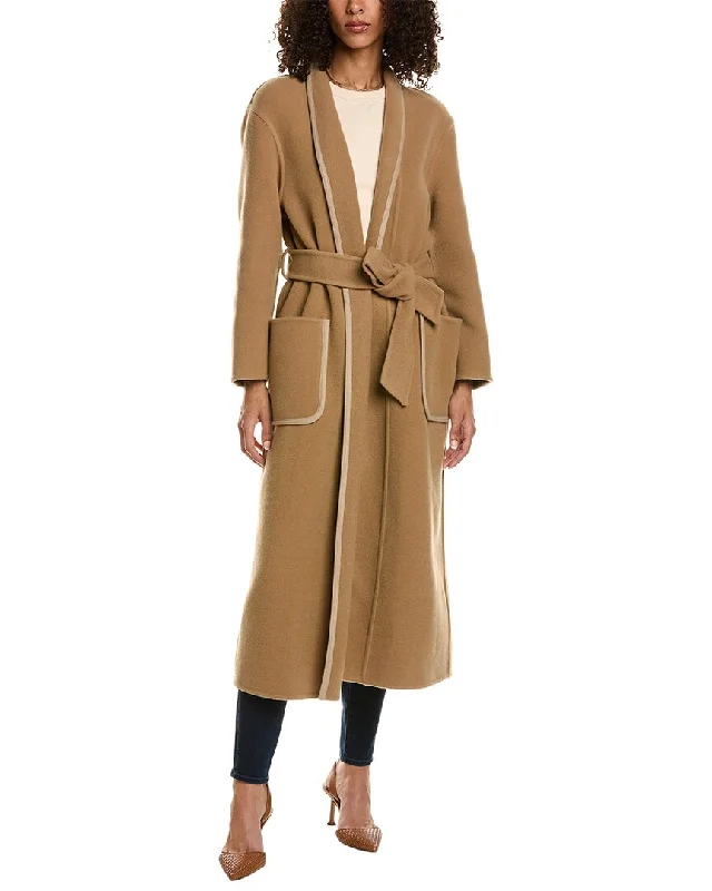 ba&sh Belted Wool-Blend Coat