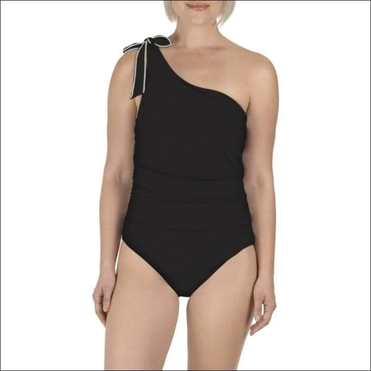 Carole Hochman Women’s Shoulder Tie One Piece Swimsuit Black 8 10 12 14