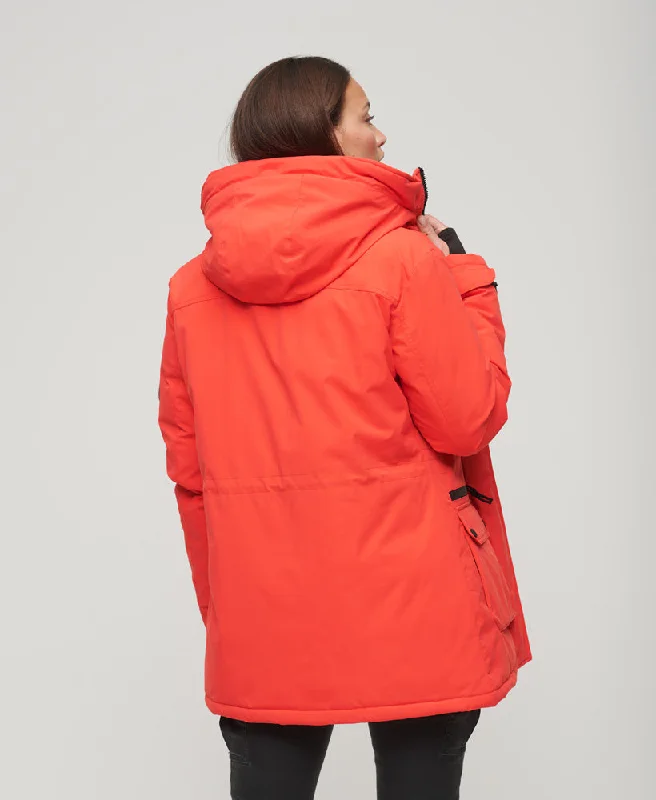 City Padded Parka Jacket | Sunset Red