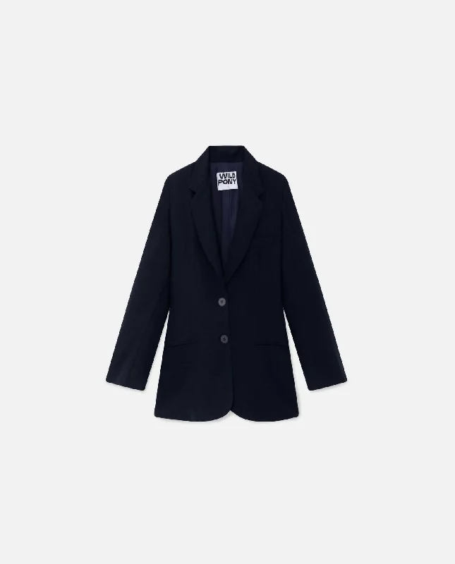 Crepe Blazer In Navy