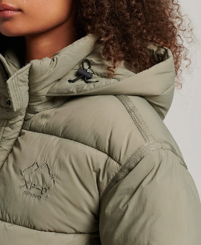 Cropped Cocoon Puffer Jacket | Light Khaki