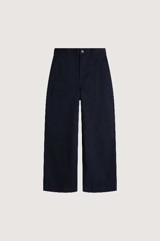 CROPPED LENGTH 26"" TWILL WIDE LEG PANT