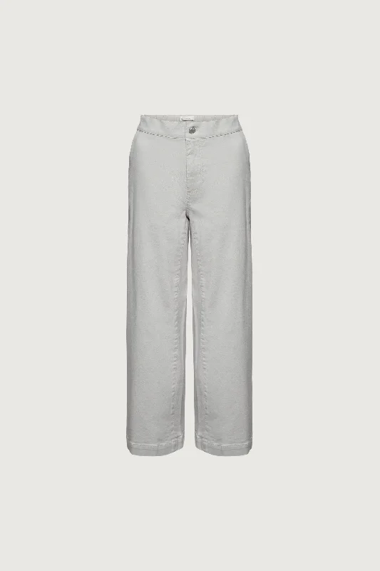 CROPPED LENGTH 26"" TWILL WIDE LEG PANT