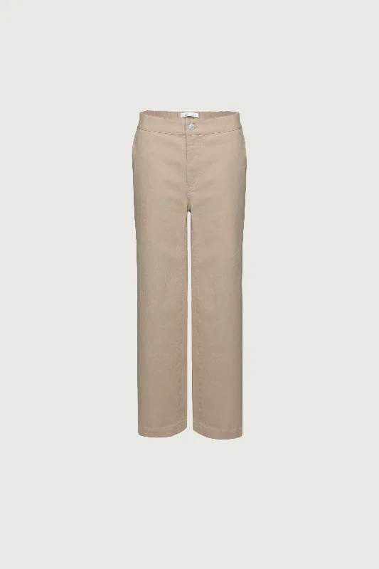 CROPPED LENGTH 26"" TWILL WIDE LEG PANT